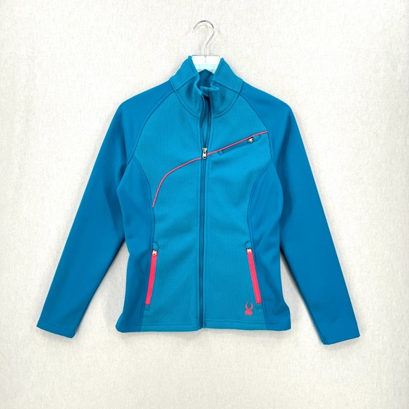 SPYDER Sweater Womens Medium Riviera Blue Essential Mid Weight Core Zip Jacket - Picture 2 of 13